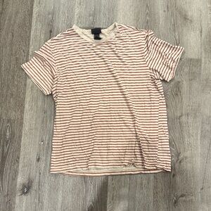 H&M Red and White Striped Short Sleeve Tee